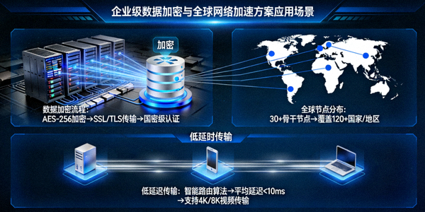 企业级数据加密与全球网络加速方案应用场景
